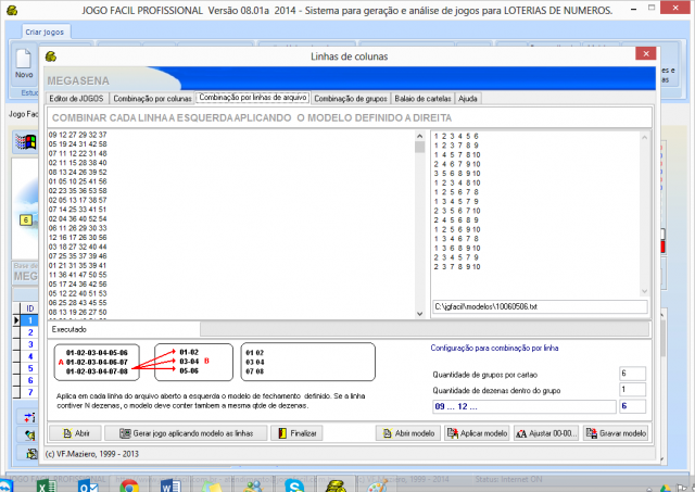 Combinação por linhas de arquivo