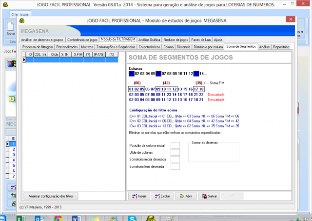 Filtro soma de segmento